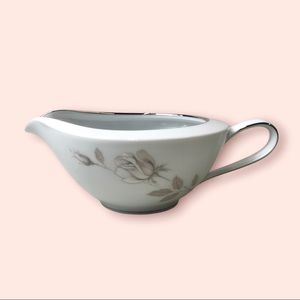 NORITAKE Fine China Creamer “Sweet Talk” Platinum Trim Vintage‎ 1960’s Japan